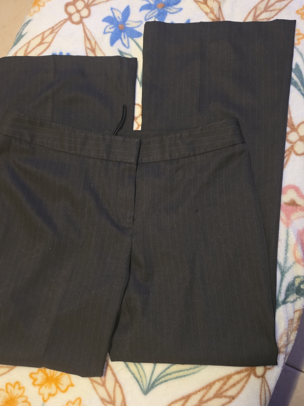 Women's Pinstripe Boot Cut Pants - Black